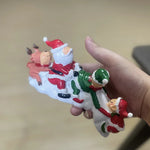Santa Figurine Handcrafted Ceramic Tabletop 6.7 Inch Vibrant Colors