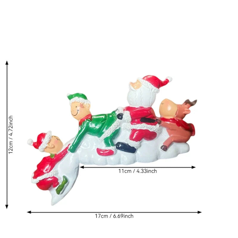 Santa Figurine Handcrafted Ceramic Tabletop 6.7 Inch Vibrant Colors