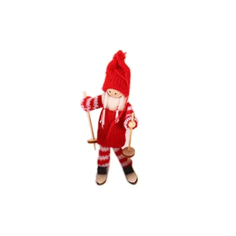 Santa Figurine Handmade Knit Suit & Soft Beard