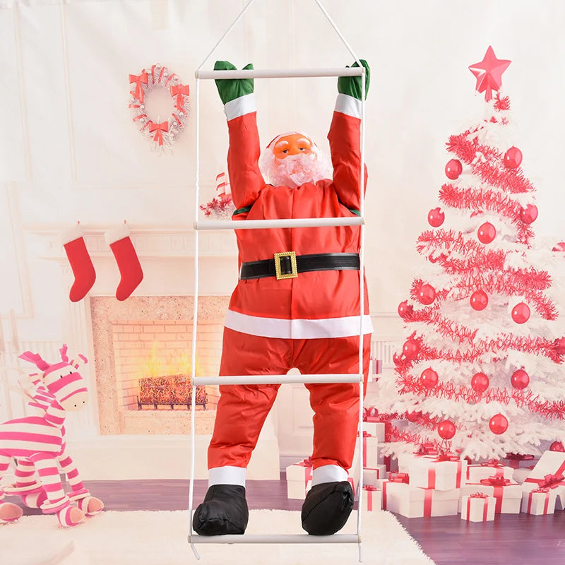 Santa Figurine Lifelike Climbing 35 Inch Weather-Resistant