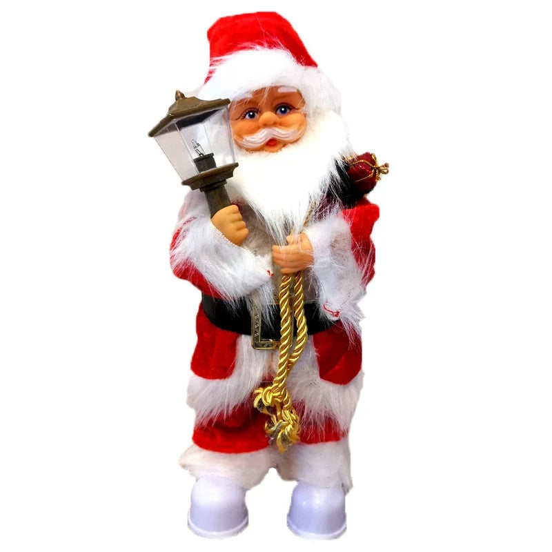 Santa Figurine Musical Fiberglass Set of 4
