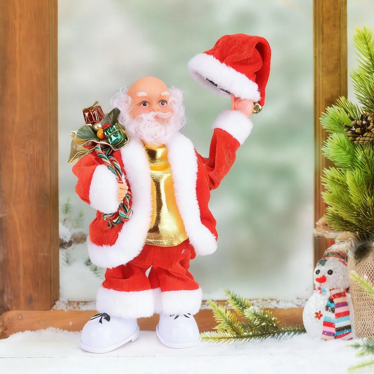 Santa Figurine Sculpted Detail With Lollipop