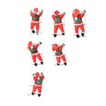 Santa Figurine Set Embroidered Climbing Ladder Set Of 3
