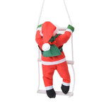 Santa Figurine Set Embroidered Climbing Ladder Set Of 3