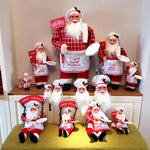 Santa Figurine Set Multiple Poses Durable Materials