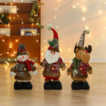 Santa Figurine Soft Plush Vibrant Detailed Tabletop Decor