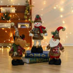 Santa Figurine Soft Plush Vibrant Detailed Tabletop Decor