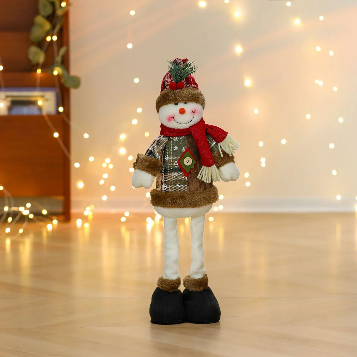 Santa Figurine Soft Plush Vibrant Detailed Tabletop Decor