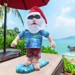 Santa Figurine Surfing Design Durable Resin Indoor & Outdoor