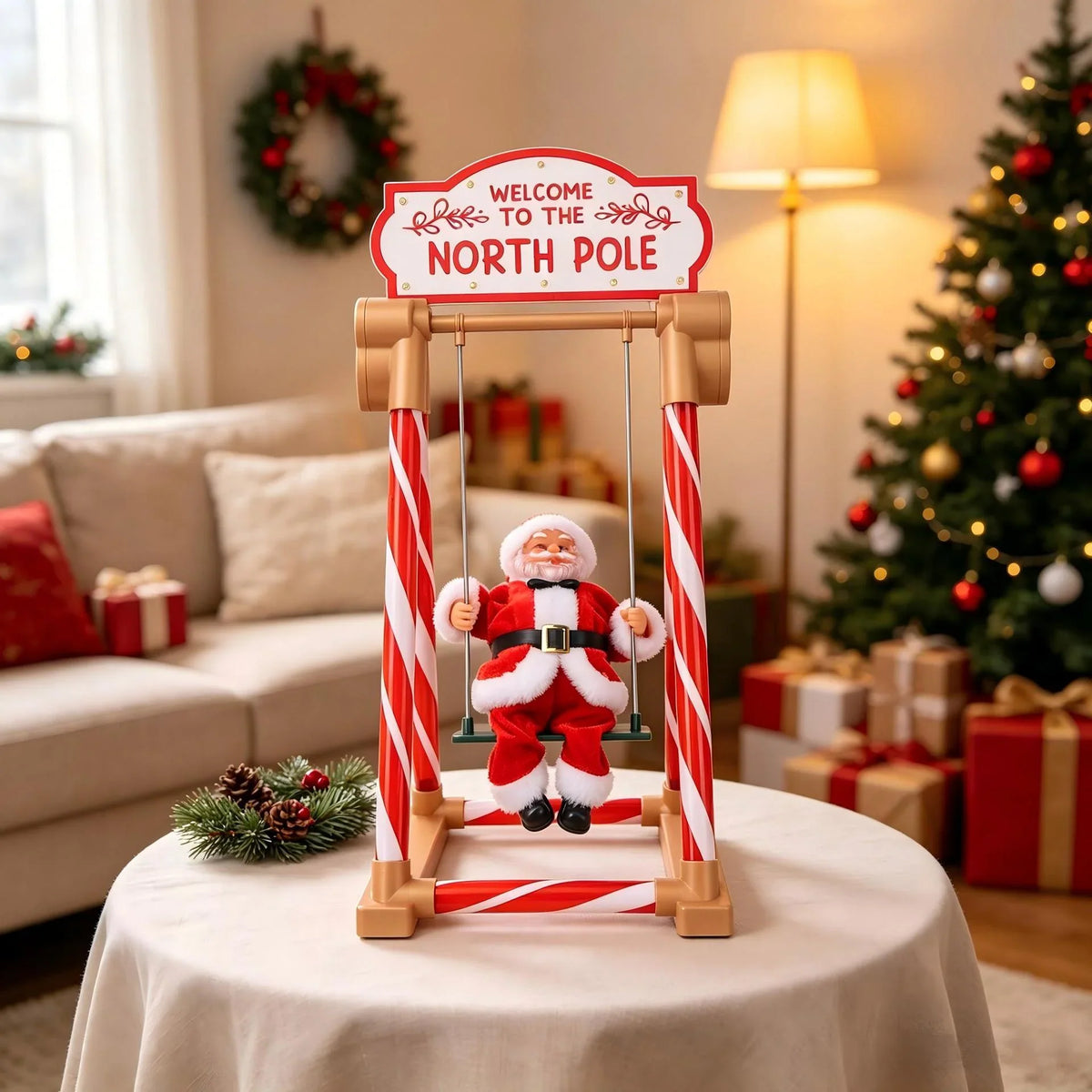 Santa Figurine Tabletop Swaying Motion 19.7 Inch