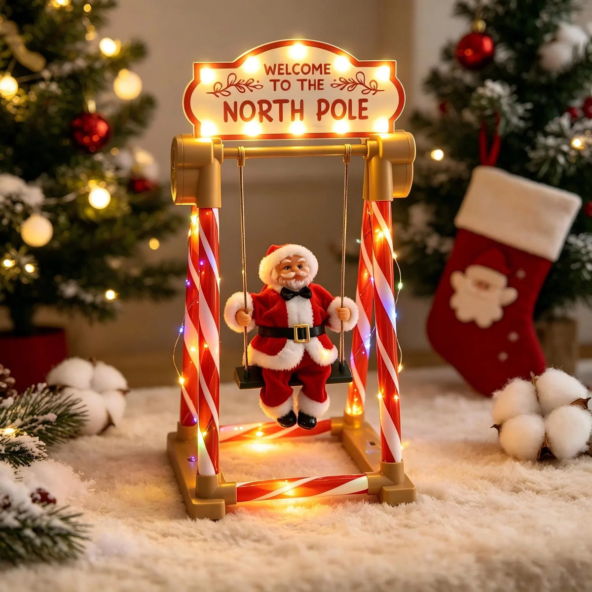 Santa Figurine Tabletop Swaying Motion 19.7 Inch