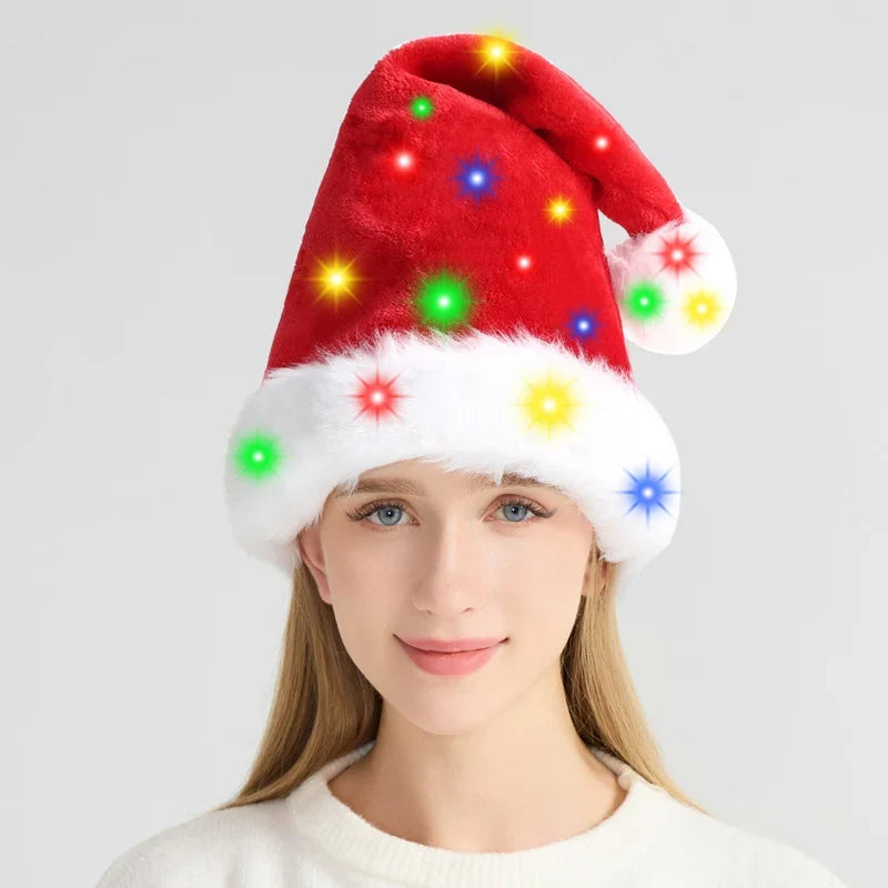 Santa Hat Fleece Faux Fur Trim & Pom-Pom