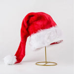 Santa Hat Fleece Faux Fur Trim & Pom-Pom