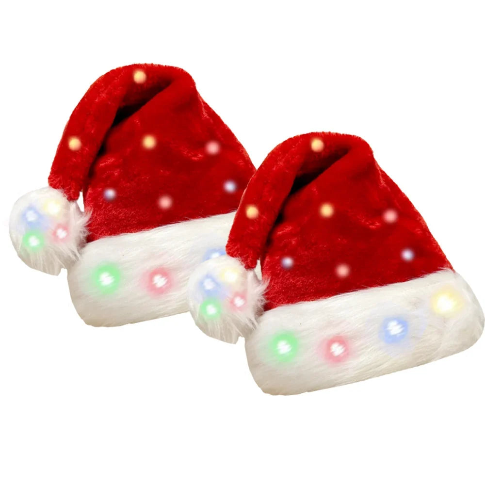 Santa Hat Fleece Faux Fur Trim & Pom-Pom