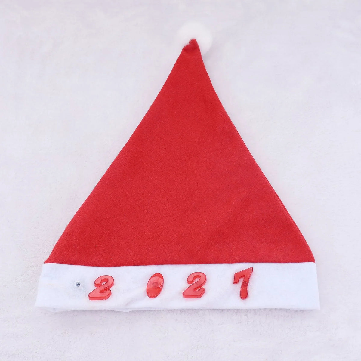 Santa Hat Fleece Faux Fur Trim & Pom-Pom