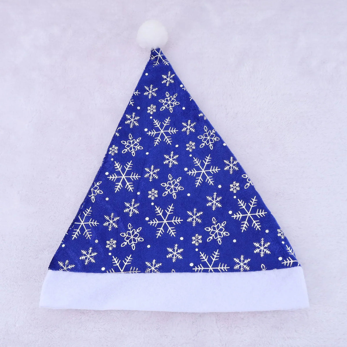 Santa Hat Fleece Faux Fur Trim & Pom-Pom