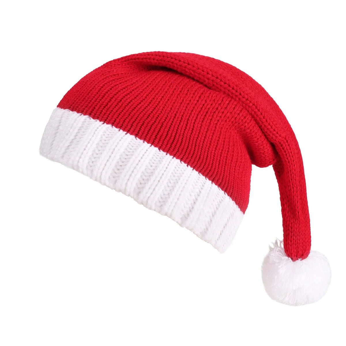 Santa Hat Fleece Faux Fur Trim & Pom-Pom