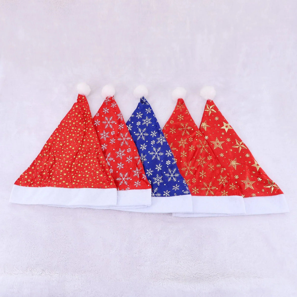 Santa Hat Fleece Faux Fur Trim & Pom-Pom