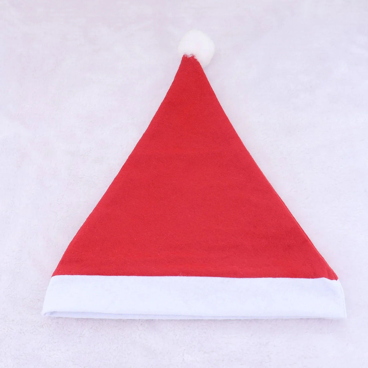 Santa Hat Fleece Faux Fur Trim & Pom-Pom