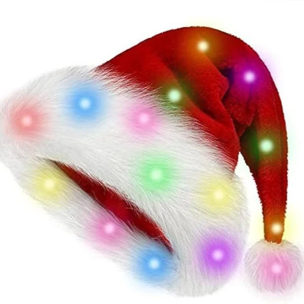 Santa Hat Fleece Faux Fur Trim & Pom-Pom