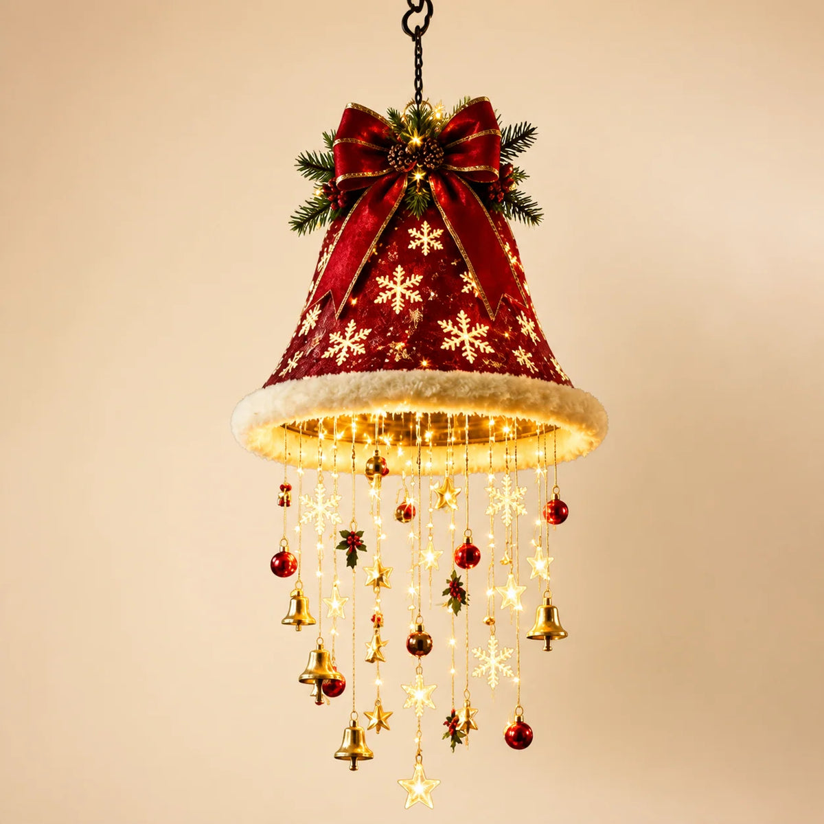 Santa Hat LED String Lights Festive Photo Prop