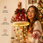Santa Hat LED String Lights Festive Photo Prop