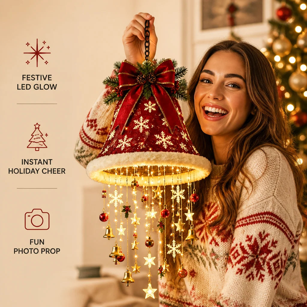 Santa Hat LED String Lights Festive Photo Prop
