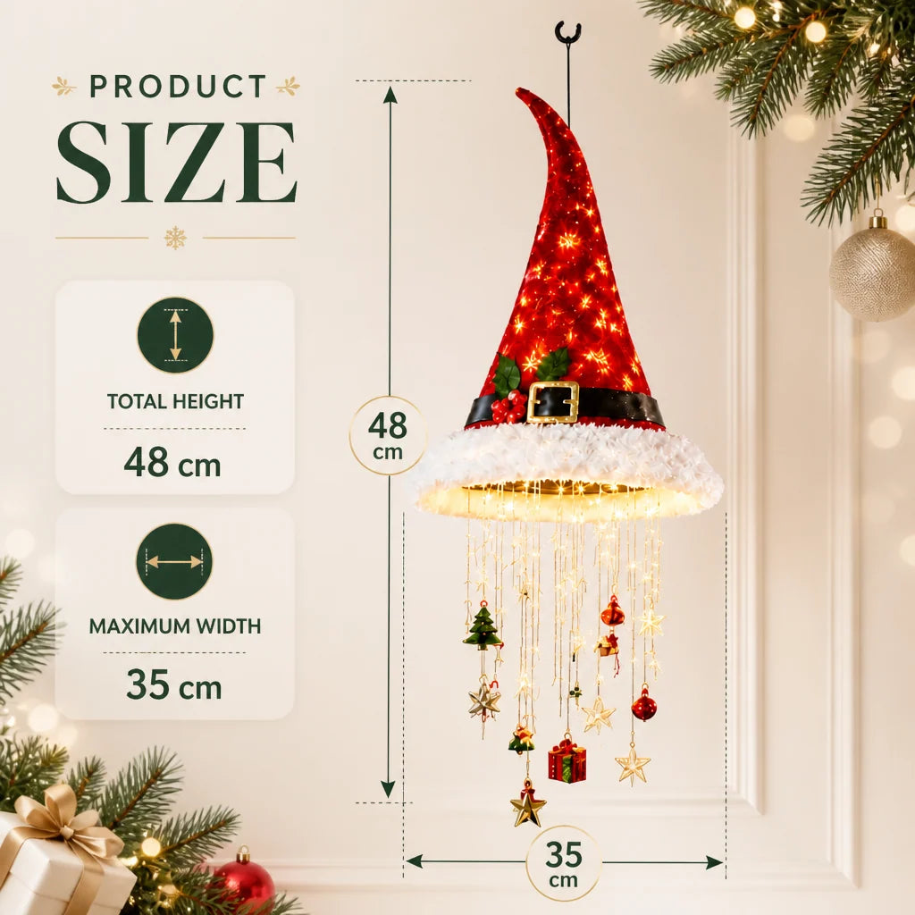 Santa Hat LED String Lights Festive Photo Prop