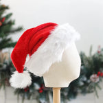 Santa Hat Red Fleece Faux Fur Trim
