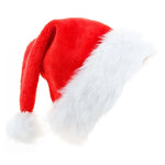 Santa Hat Red Fleece Faux Fur Trim