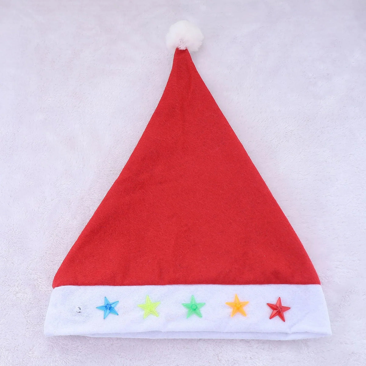 Santa Hat Soft Fleece Faux Fur Pom-Pom One Size