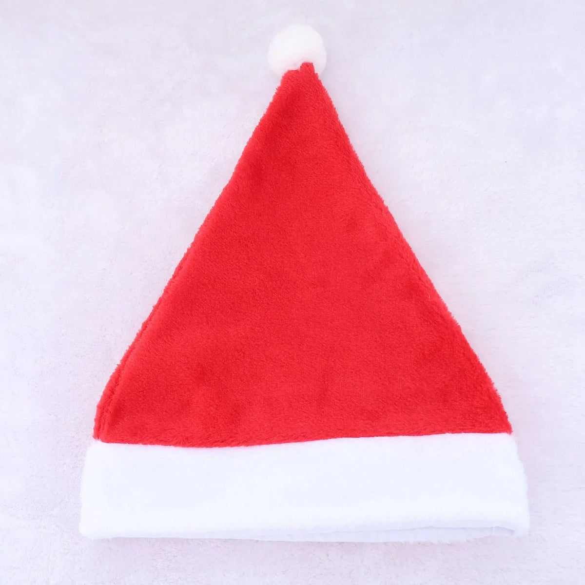 Santa Hat Soft Fleece Faux Fur Pom-Pom One Size
