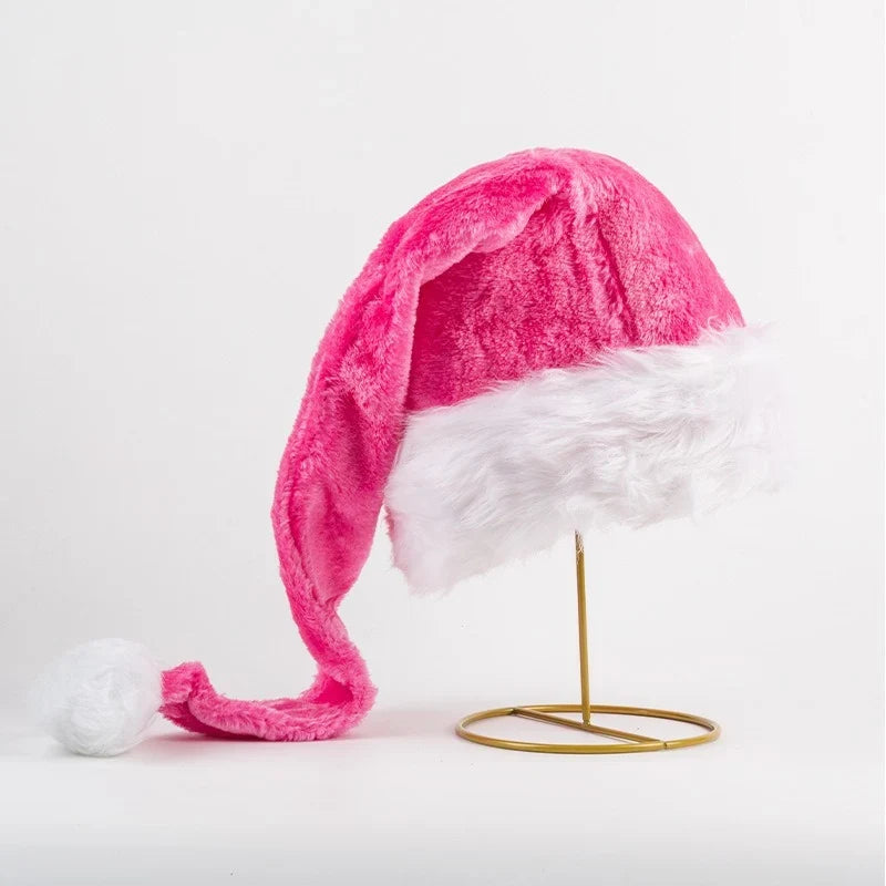 Santa Hat Soft Fleece Faux Fur Pom-Pom One Size