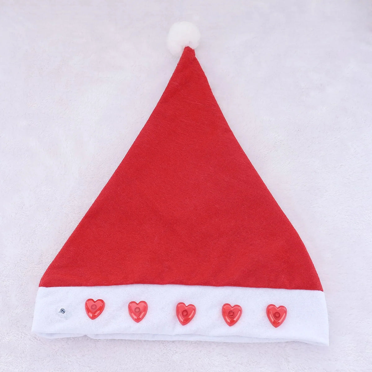 Santa Hat Soft Fleece Faux Fur Pom-Pom One Size