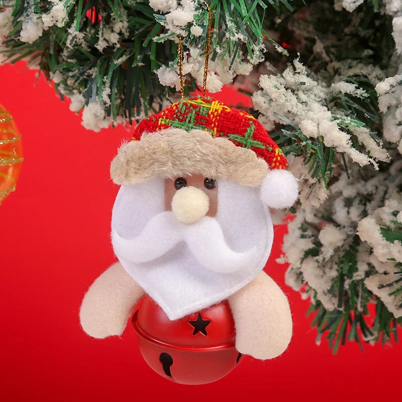 Santa Ornament Felt With Metallic Bell