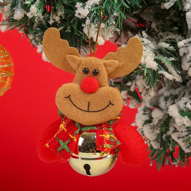 Santa Ornament Felt With Metallic Bell