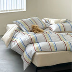 Satin Bedding Set Floral Print Ruffle Trim 4-Piece Set
