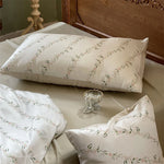 Satin Bedding Set Floral Print Ruffle Trim 4-Piece Set