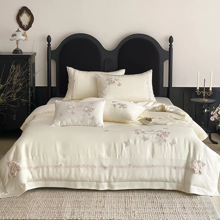 Satin Bedding Set Silky & Breathable Embroidered
