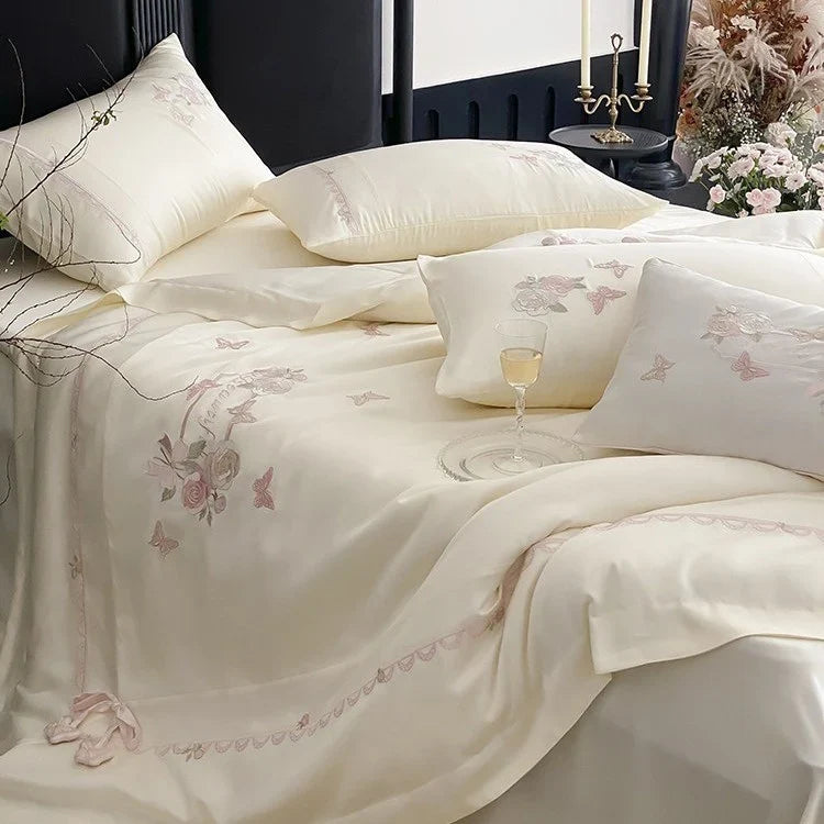 Satin Bedding Set Silky & Breathable Embroidered