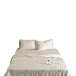 Satin Bedding Set Silky-Gloss Rose Embroidery Wrinkle-Resistant