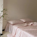 Satin Bedding Set Watercolor Floral 4-Piece Machine Washable