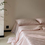 Satin Bedding Set Watercolor Floral 4-Piece Machine Washable