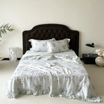 Satin Bedding Set Watercolor Floral Cooling & Breathable