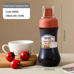 Sauce Dispenser Bottle Five-Hole Cap Squeezable 11.8 Oz Capacity