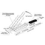 Sausage Grill Basket Lockable Rack Wooden Handle