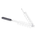Sausage Grill Basket Lockable Rack Wooden Handle
