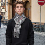 Scarf Cashmere Cotton Blend Plaid Tassel Detail