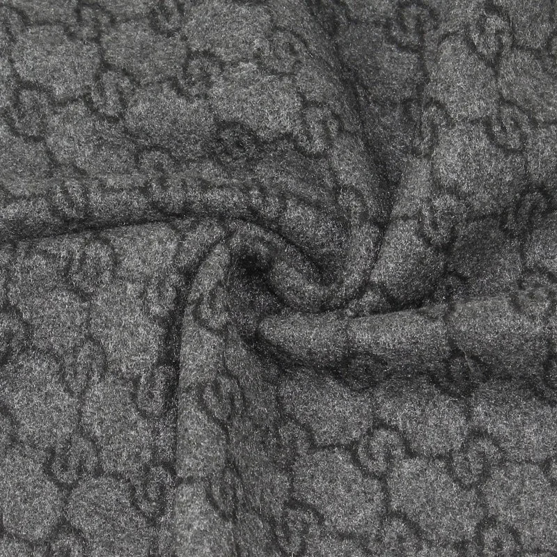 Scarf Wool Blend Lightweight Letter Print Fringed Ends