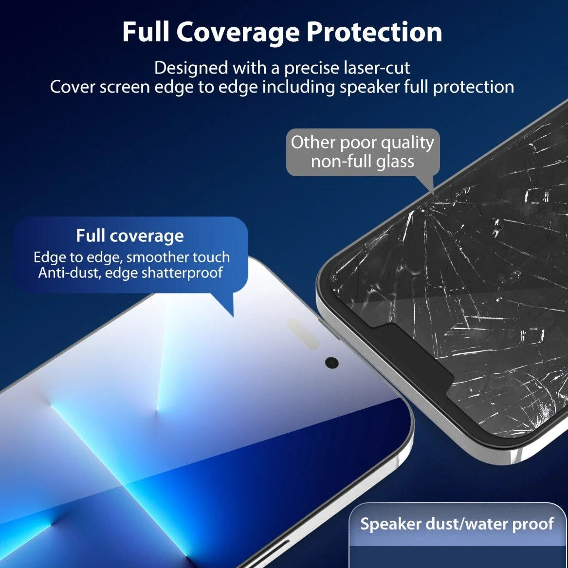 Screen Protector Tempered Glass 9H Dust-Free Installation 2-Pack